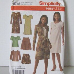 Simplicity sewing pattern dress suit uncut dress or skirt and top or jacket Y2K